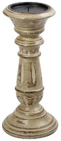 Κηροπήγιο PIG218 23cm Brown-Green Espiel Wood