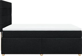 vidaXL Κρεβάτι Boxspring με Στρώμα Μαύρο 160x200 εκ. Υφασμάτινο