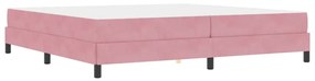 vidaXL Κρεβάτι box spring με στρώμα με στρώμα Ροζ 200 x 200 cm Βελούδο