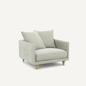 Πολυθρόνα από βελούδο stonewashed, Lazare