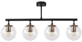 Φωτιστικό Οροφής - Πλαφονιέρα Fazli 942FLG1195 70x15x35cm 4xE14 40W Black Opviq
