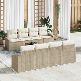 vidaXL Σετ Καναπέ Κήπου 7 pcs Beige, λευκό 55 x 55 x 37 εκ
