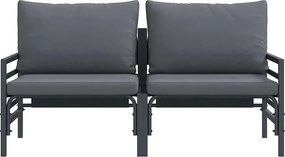 vidaXL Εξωτερικά Έπιπλα 2 Τεμάχιο Ανθρακί 80 x 80 x 71 cm Ατσάλι