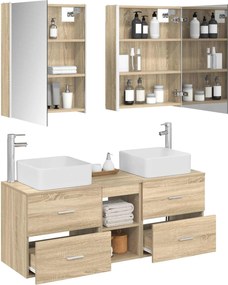 vidaXL Σετ Επίπλων Μπάνιου 5 pcs Sonoma Δρυς