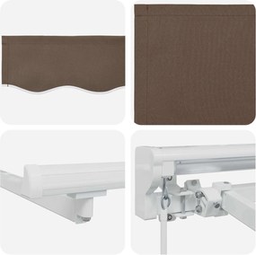 vidaXL Χειροκίνητο πλαίσιο τέντας με LED Taupe 3 x 2 m