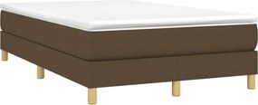 vidaXL Κρεβάτι Boxspring με Στρώμα Σκούρο Καφέ 120x190 εκ Υφασμάτινο