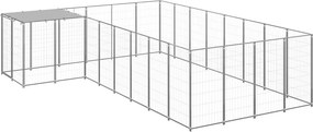 vidaXL Σπιτάκι Σκύλου Ασημί 10,89 μ² Ατσάλινο