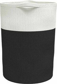 vidaXL Καλάθι Αποθήκευσης Μαύρο και Λευκό Ø49x65 εκ. Βαμβακερό