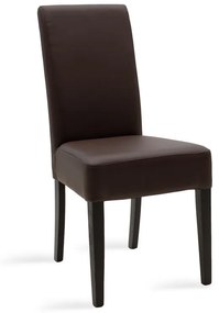 047-000033 Καρέκλα Ditta pakoworld PU σκούρο καφέ-πόδι μασίφ ξύλο wenge 45,0x58,0x96,0εκ PU - SOLID WOOD BEECH DARK BROWN  - WENGE, 2 Τεμάχια