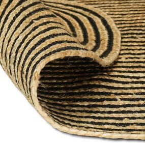 vidaXL Χαλί Φυσικό και Μαύρο 100 x 152 εκ. Γιούτα