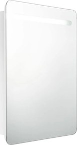vidaXL Καθρέφτης Μπάνιου με Ντουλάπι &amp; LED Λαμπερό Λευκό 60x11x80 εκ.