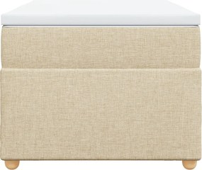 vidaXL Κρεβάτι Boxspring με Στρώμα Κρεμ 90x200 εκ.Υφασμάτινο