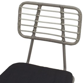 Καρέκλα κήπου Naoki pakoworld μέταλλο μαύρο-pe γκρι - Πολυπροπυλένιο - 140-000014