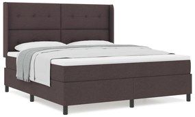 vidaXL βίδαXL Κρεβάτι Box Spring με Στρώμα Σκούρο καφέ 180x200 εκ. Υφασμάτινο