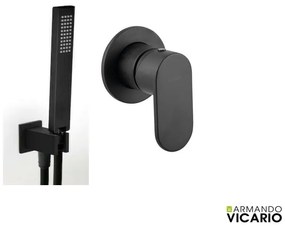 Armando Vicario SLIM Black Matt Παροχή νερού Τετράγωνη +Μίκτης εντοιχισμού 1 εξόδου 500050-400