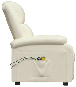 Πολυθρόνα Μασάζ Ηλεκτρική Λευκή από Συνθετικό Δέρμα - Λευκό
