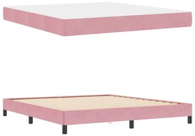 vidaXL Κρεβάτι box spring με στρώμα Ροζ 180 x 220 εκ. Βελούδο