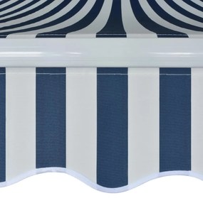 vidaXL Τέντα Αναδιπλούμενη Χειροκίνητη Μπλε / Λευκή 500 εκ.