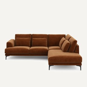 Γωνιακός καναπές δεξιός από βελούδινο chenille, Marsile