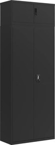 vidaXL Αρχειοθήκη Μαύρη 90 x 40 x 240 εκ. από Ατσάλι