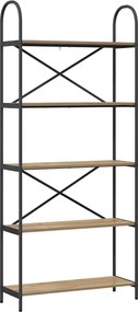vidaXL Ράφι Βιβλίων 5 επιπέδων 80 x 30 x 183 εκ Επεξεργασμένο ξύλο