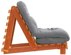 vidaXL Καναπές Κρεβάτι Futon με Στρώμα 60x206x11 εκ. Μασίφ Ξύλο Πεύκου