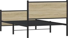 vidaXL Σκελετός Κρεβ. Χωρίς Στρώμα Sonoma Δρυς 107x203 εκ. Μεταλλικό
