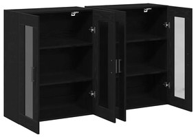 vidaXL Επιτοίχιο ντουλάπι 2 pcs Μαύρη δρυς 69.5 x 34 x 90 εκ.