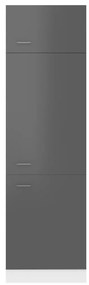 vidaXL Ντουλάπι Ψυγείου Γυαλιστερό Γκρι 60x57x207 εκ. Μοριοσανίδα