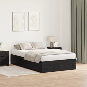 vidaXL Κρεβάτι Αποθήκευσης Μαύρη Δρυς 120x200 εκ