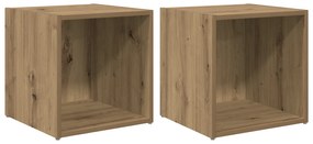 vidaXL Ντουλάπι TV 2 pcs Καφέ 37 x 35 x 37 εκ Επεξεργασμένο ξύλο
