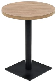 vidaXL Τραπέζι Bistro Στρογγυλό Χρώμα Δρυός 60 x 75 εκ. MDF / Ατσάλι