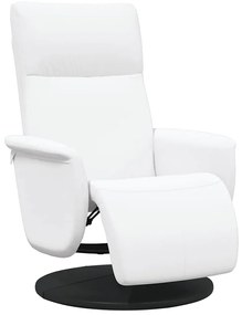 vidaXL Πολυθρόνα Ανακλινόμενη με Υποπόδιο Λευκή από Συνθετικό Δέρμα