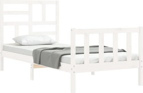 vidaXL Σκελετός Κρεβατιού Χωρίς Στρώμα Λευκό 100x200 εκ. Μασίφ Πεύκο