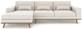 Γωνιακός Καναπές Seattle K100, Κρεμ, 280x153x85cm, Πόδια: Ξύλο, Ξύλο: Πεύκο | Epipla1.gr