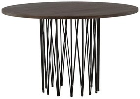 Τραπέζι Dallas 3200, Μαύρο, Σκούρο καφέ, 74cm, 24 kg, Ινοσανίδες μέσης πυκνότητας, Φυσικό ξύλο καπλαμά, Μέταλλο | Epipla1.gr