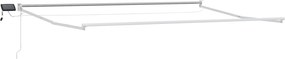 vidaXL Manual Awning Frame with Solar LED 4,5 x 3 m Λευκό