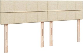 vidaXL Κρεβάτι Boxspring με Στρώμα Κρεμ 200x200 εκ. Υφασμάτινο