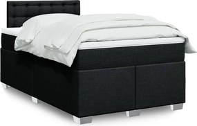 vidaXL Κρεβάτι Boxspring με Στρώμα Μαύρο 120x190 εκ. Υφασμάτινο