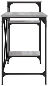 vidaXL Γραφείο με Ράφια Γκρι Sonoma 135x50x90 εκ. Επεξ. Ξύλο/Σίδηρος