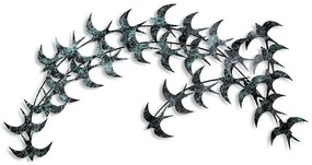 Διακοσμητικό Τοίχου Kirlangic 930DYU1246 75x136cm Black-Blue Wallity Μέταλλο