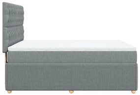 vidaXL Κρεβάτι Boxspring με Στρώμα Ανοιχτό Γκρι 140x190 εκ. Υφασμάτινο