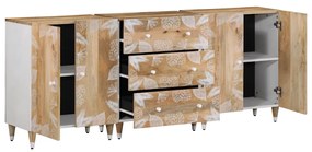 SIDEBOARDS 3 ΤΕΜΑΧΙΑ 60X33,5X75 CM ΜΑΣΙΦ ΞΥΛΟ MANGO 3310134