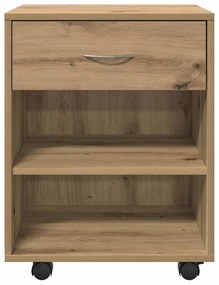 vidaXL Ντουλάπι Τροχήλατο Αρτισιανή Δρυς 46x36x59 εκ. Επεξεργ. Ξύλο