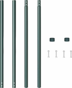 vidaXL Στύλος Περιφράξεων 2 pcs Πράσινο Ατσάλι με Επικάλυψη Πούδρας