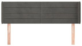 Κεφαλάρι με Πτερύγια Σκούρο Γκρι 147x16x78/88 εκ. Βελούδινο 3118957