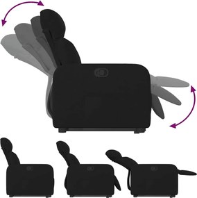 vidaXL Πολυθρόνα Ανακλινόμενη με Ανύψωση Μαύρη Υφασμάτινη