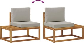 vidaXL Σειρά Καναπέ Εξωτερικού με μαξιλάρι 2 pcs Φυσικό