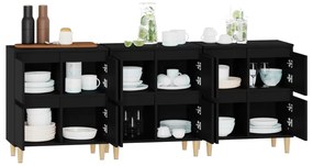 vidaXL Ντουλάπια 3 τεμ. Μαύρα 60x35x70 εκ. Επεξεργασμένο Ξύλο