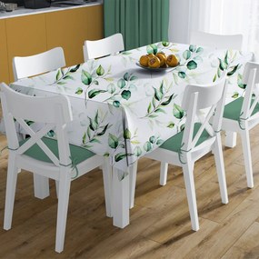 Αλέκιαστο Τραπεζομάντηλο (140x180) Dimcol Green Leaves 462 White-Green